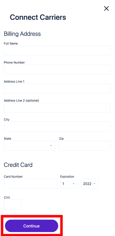 Set up modal