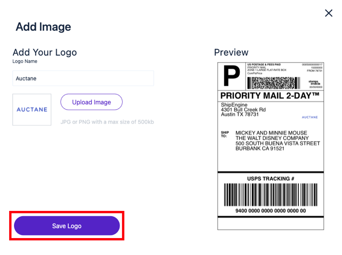 Manage Logo on Shipping Labels