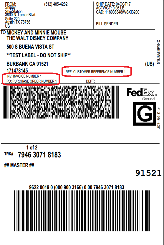 Fedex Custom Label
