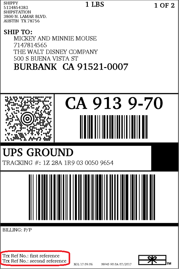 UPS Custom Label