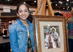 Komal Agarwal in 2011 after winning first place a the Houston Rodeo art auction