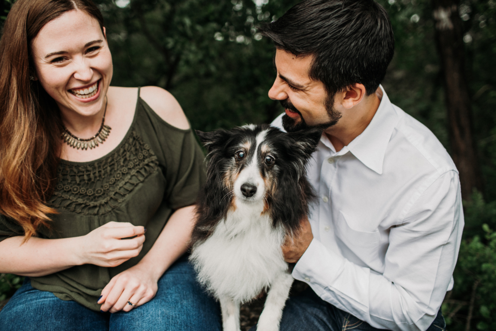 Ben Childs, his wife, and their dog, Lizzie.