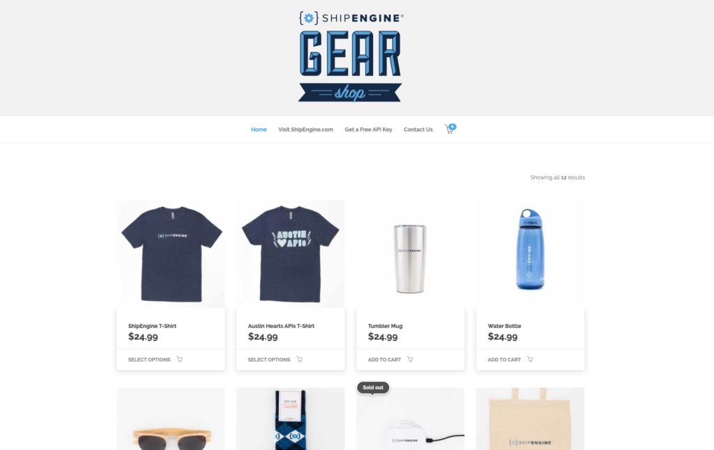 Demo our shipping API in our ShipEngine Gear Shop