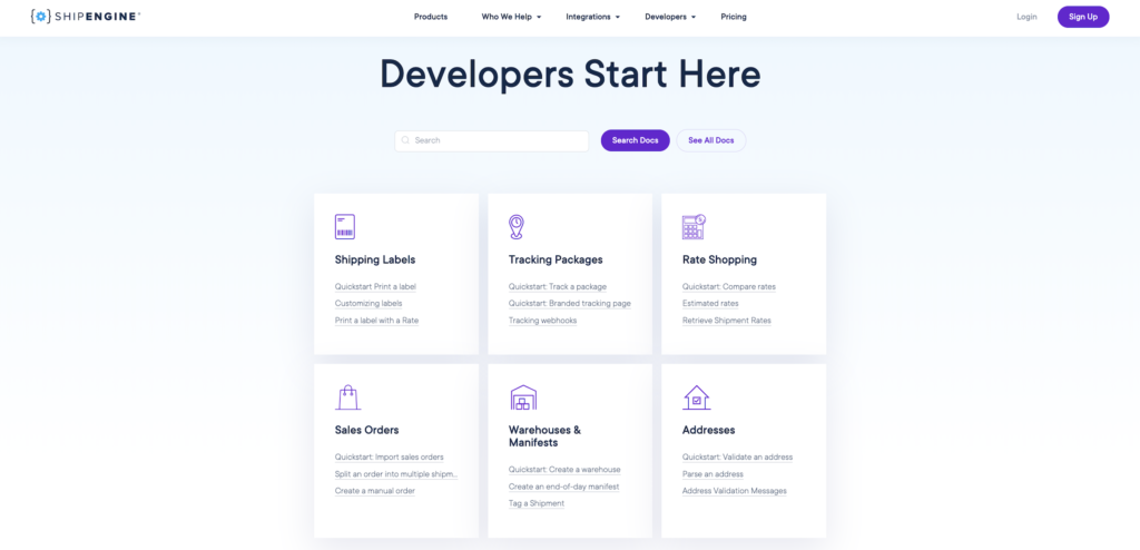 ShipEngine API Documentation Redesign