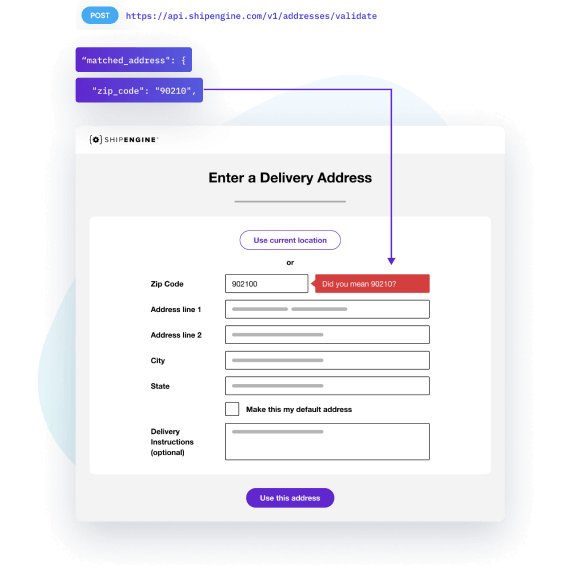 Address validation api shipengine